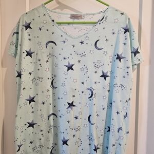 Mint Green Starry Night Pajama Top